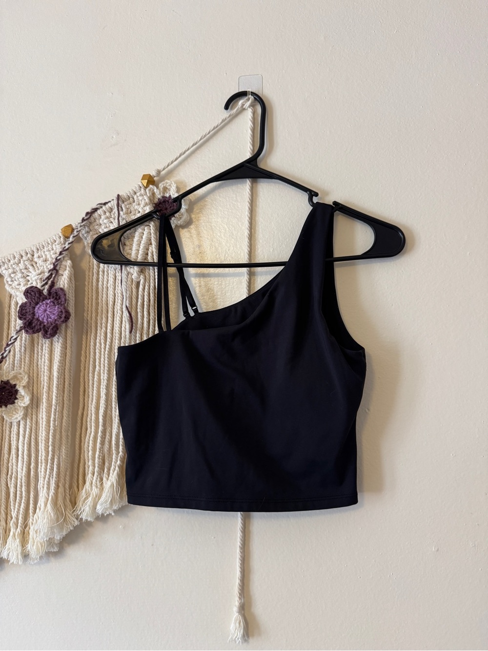 BuffBunny Black One-Shoulder Asymmetrical Crop Top